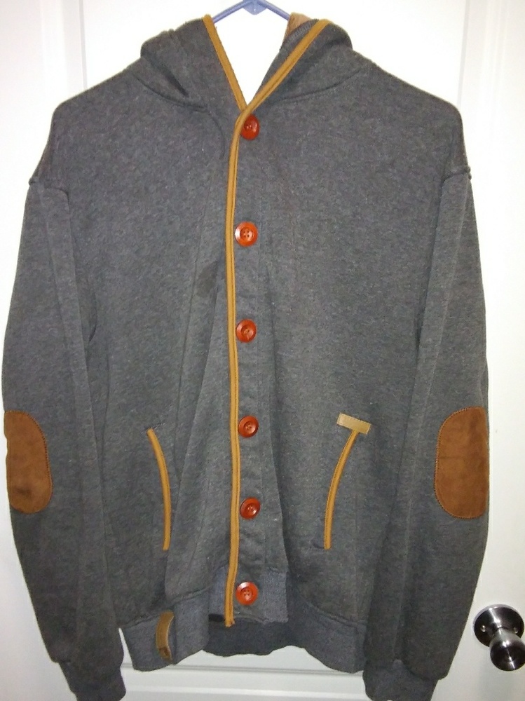 Button Up Hooded Sweatshirt